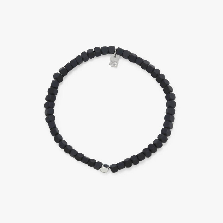 Pura Vida Pura Vida Men'S Coated Hematite Stretch Bracelet | Black