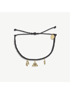 Pura Vida Pura Vida Mystics Mixed Gold Charm Bracelet | Black