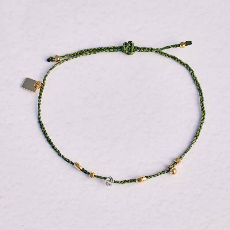 Pura Vida Pura Vida Raw Stone & Bead Gold Danity Thread Bracelet | Heather Gren