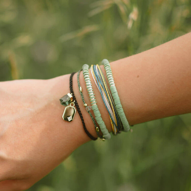 Pura Vida Pura Vida Raw Stone & Bead Gold Danity Thread Bracelet | Heather Gren