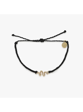 Pura Vida Pura Vida Snake Gold Charm Bracelet | Black