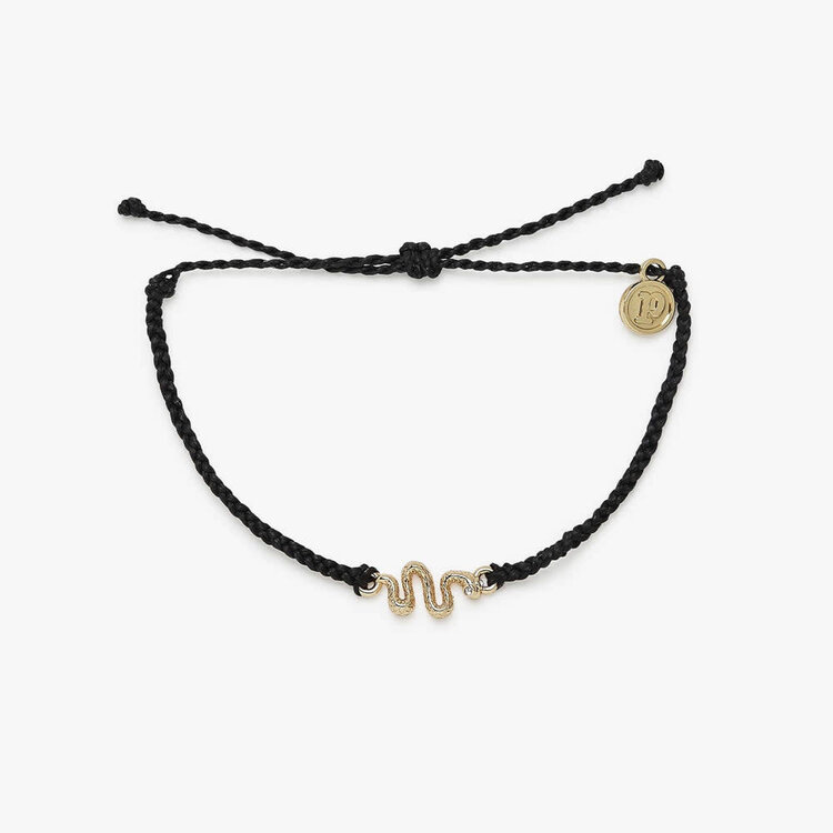 Pura Vida Pura Vida Snake Gold Charm Bracelet | Black