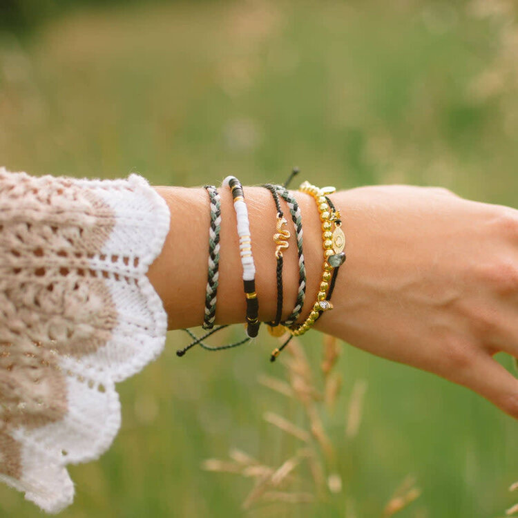 Pura Vida Pura Vida Snake Gold Charm Bracelet | Black