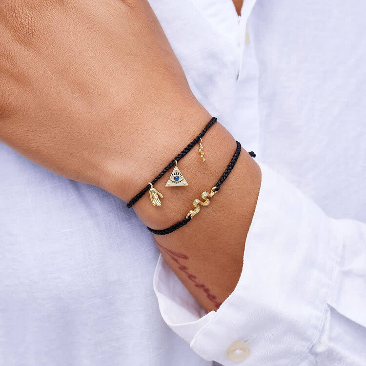 Pura Vida Pura Vida Snake Gold Charm Bracelet | Black