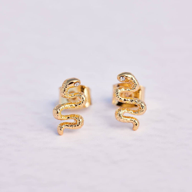 Pura Vida Pura Vida Snake Stud Earrings | Gold