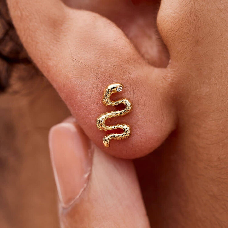 Pura Vida Pura Vida Snake Stud Earrings | Gold