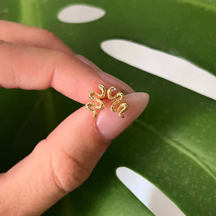 Pura Vida Pura Vida Snake Stud Earrings | Gold