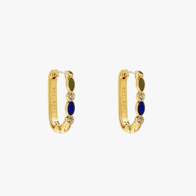 Pura Vida Pura Vida Stone Hoop Earrings | Gold