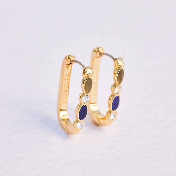 Pura Vida Pura Vida Stone Hoop Earrings | Gold