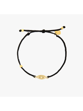 Pura Vida Pura Vida Sunburst Eye Charm Gold Bracelet | Black