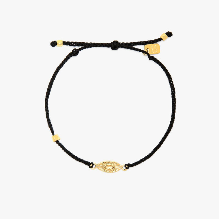 Pura Vida Pura Vida Sunburst Eye Charm Gold Bracelet | Black