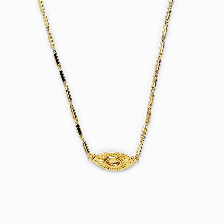 Pura Vida Pura Vida Sunburst Eye Pendant Necklace | Gold