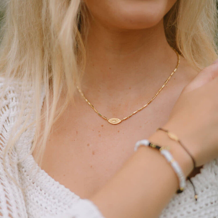 Pura Vida Pura Vida Sunburst Eye Pendant Necklace | Gold