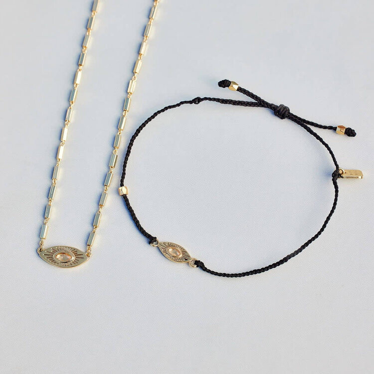 Pura Vida Pura Vida Sunburst Eye Pendant Necklace | Gold