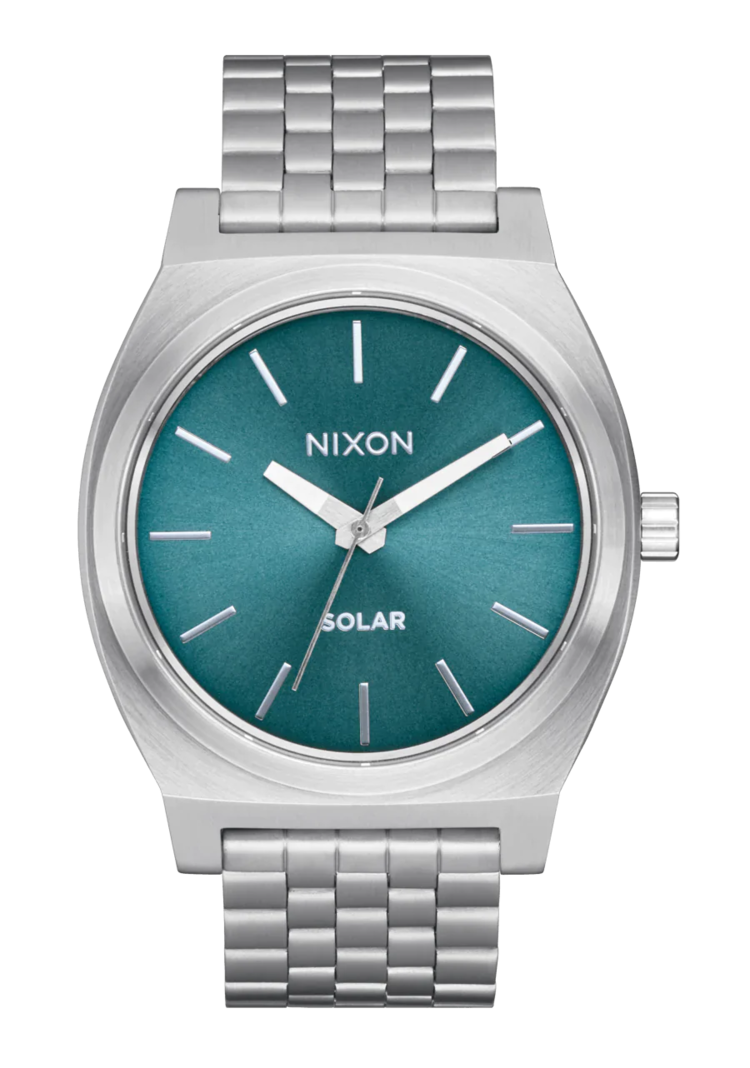 Nixon Nixon Time Teller Solar | Silver/Dusty Blue Sunray