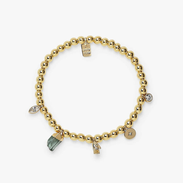 Pura Vida Pura Vida Mystic Mixed Charms Stretch Bracelet | Gold