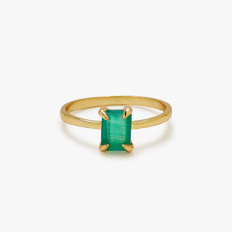 Pura Vida Pura Vida Emerald Statement Ring | Gold