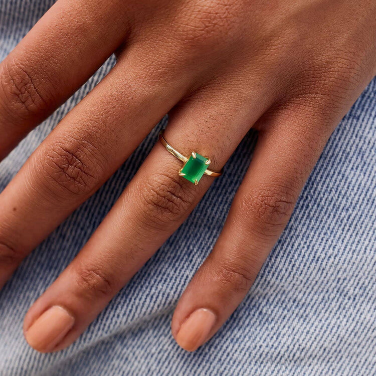 Pura Vida Pura Vida Emerald Statement Ring | Gold