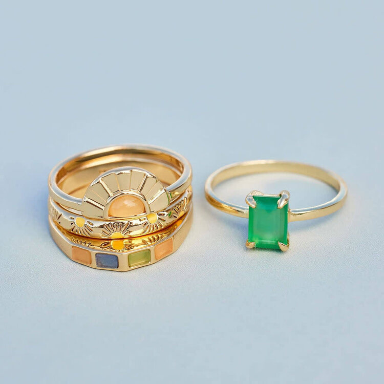Pura Vida Pura Vida Emerald Statement Ring | Gold