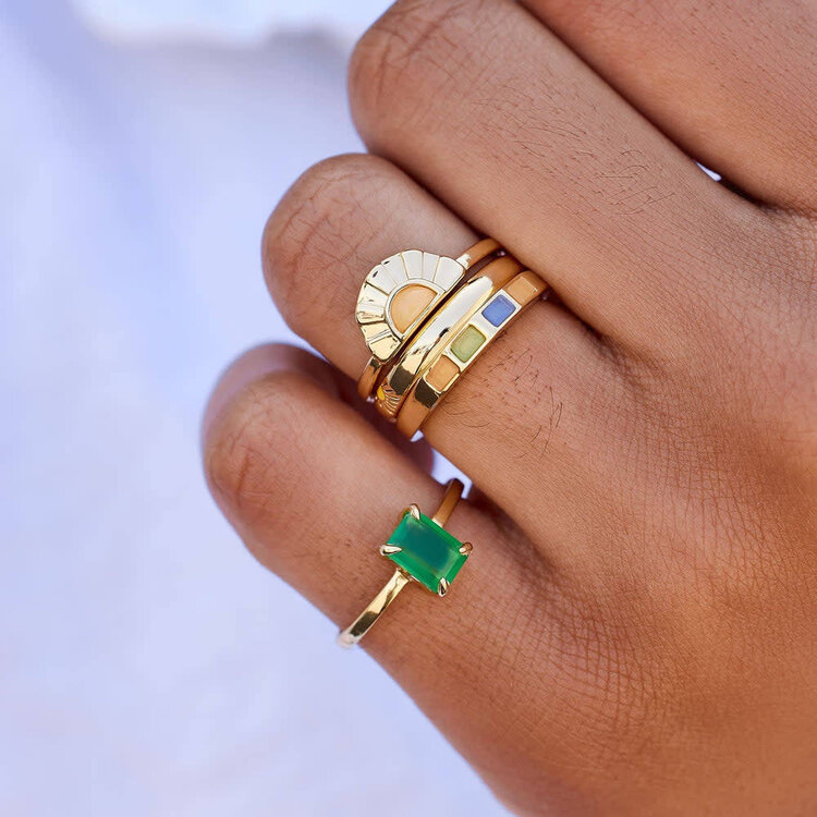 Pura Vida Pura Vida Emerald Statement Ring | Gold