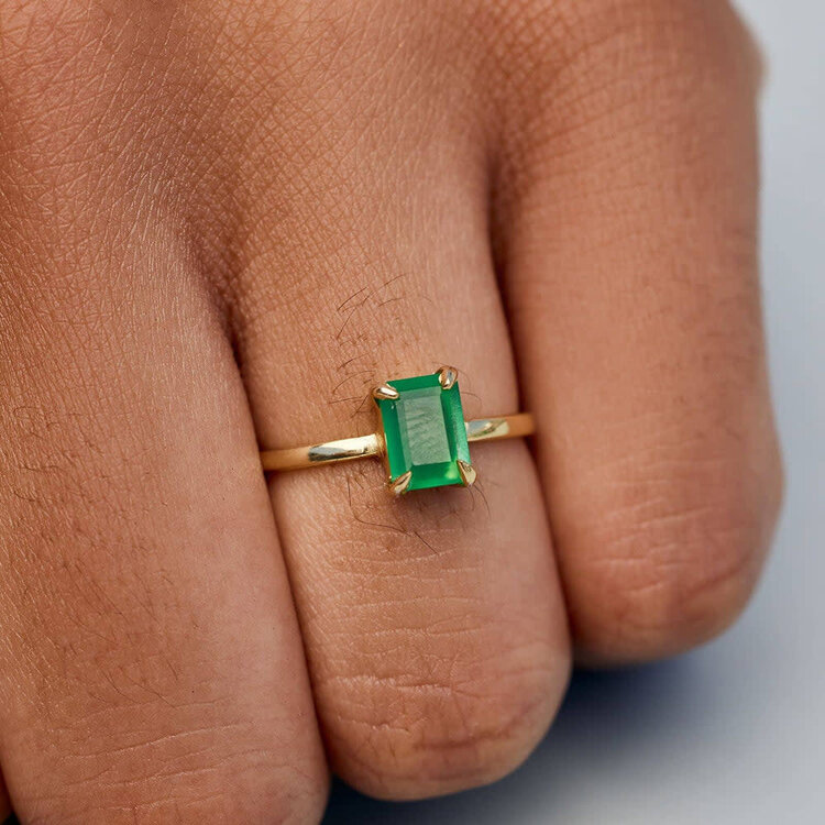 Pura Vida Pura Vida Emerald Statement Ring | Gold