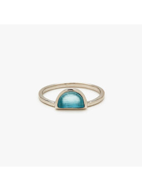 Pura Vida Pura Vida Half Moon Gemstone Ring | Silver