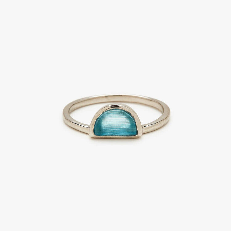 Pura Vida Pura Vida Half Moon Gemstone Ring | Silver