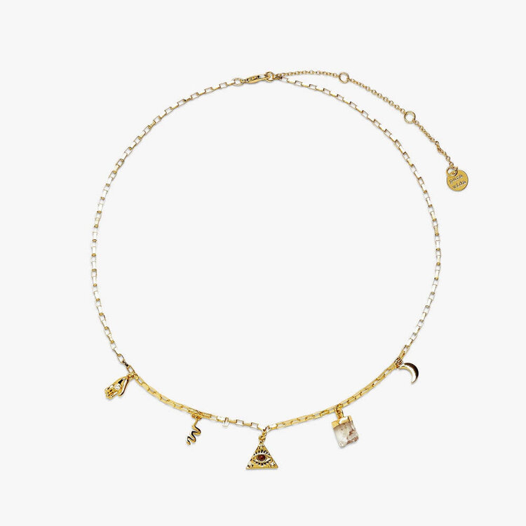 Pura Vida Pura Vida Mystics Mixed Charms Choker | Gold