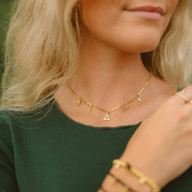 Pura Vida Pura Vida Mystics Mixed Charms Choker | Gold