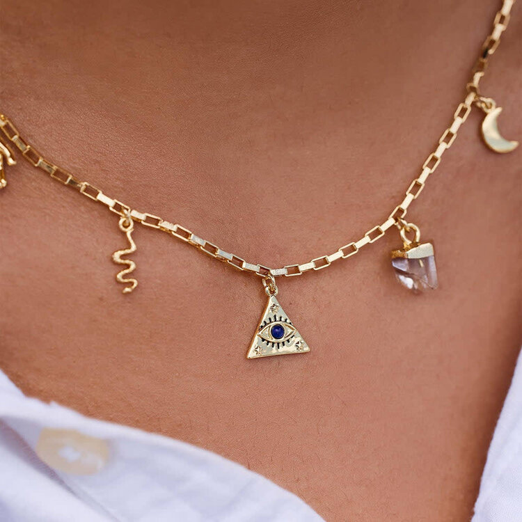 Pura Vida Pura Vida Mystics Mixed Charms Choker | Gold