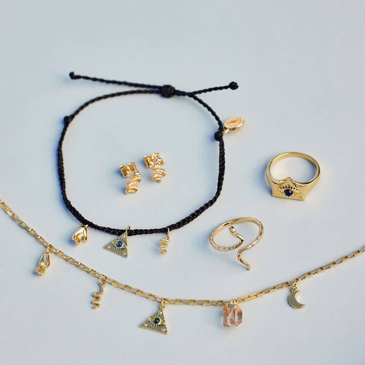 Pura Vida Pura Vida Mystics Mixed Charms Choker | Gold