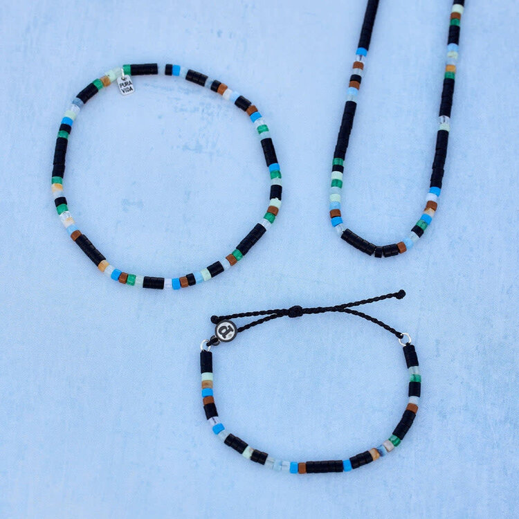 Pura Vida Pura Vida Men Mixed Seed Bead Cord Bracelet | Black