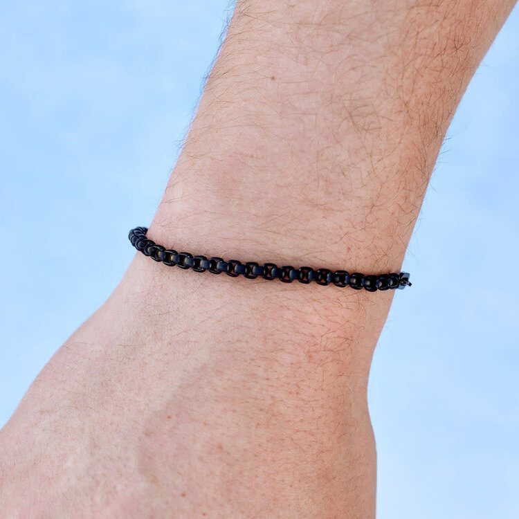 Pura Vida Pura Vida Men Carabiner Clasp Chain Bracelet | Black