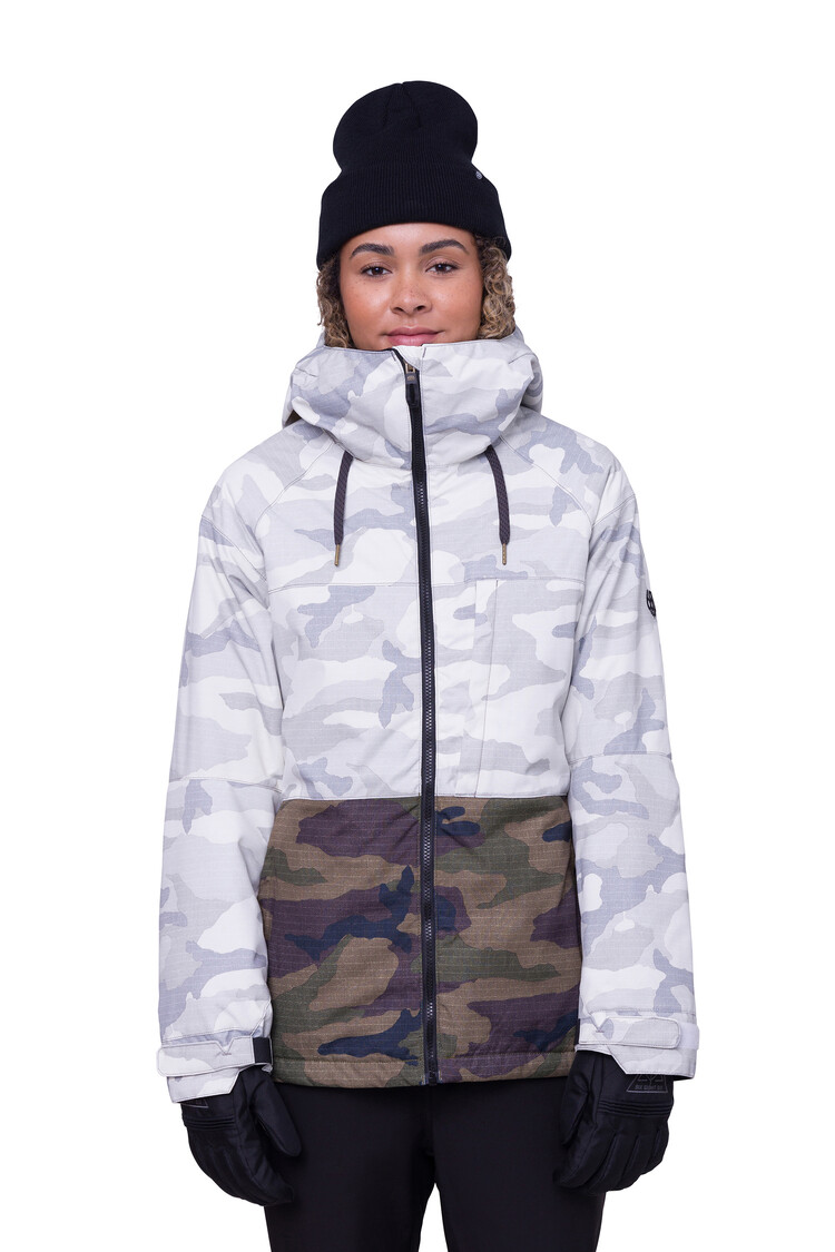 686 686 Womens Athena Jacket W24 | White Camo Colorblock