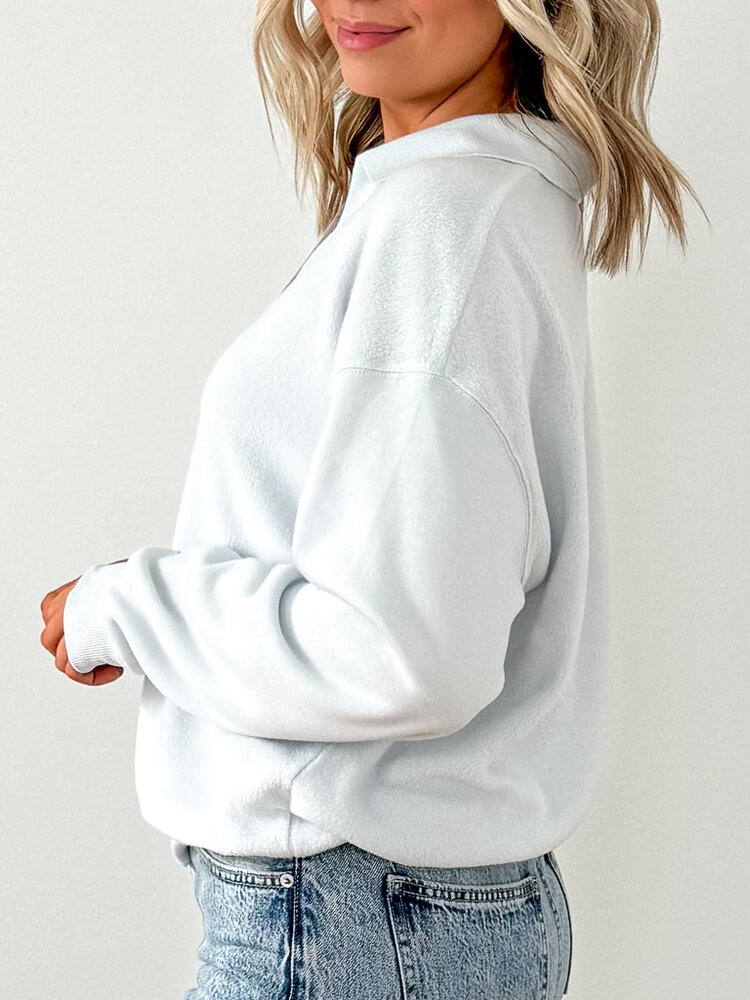 Z Supply Z Supply Nico Reverse Fleece Top | Pool Blue