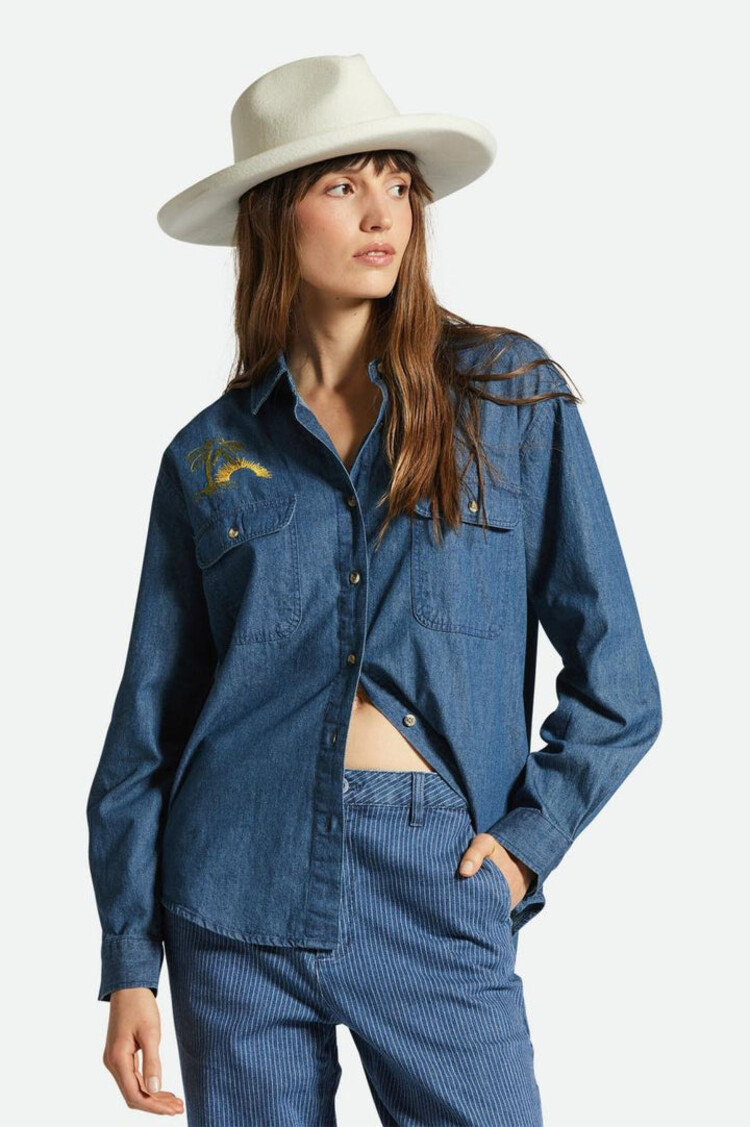 Brixton Brixton Womens Bowery Bf Overshirt | Indigo Rinse