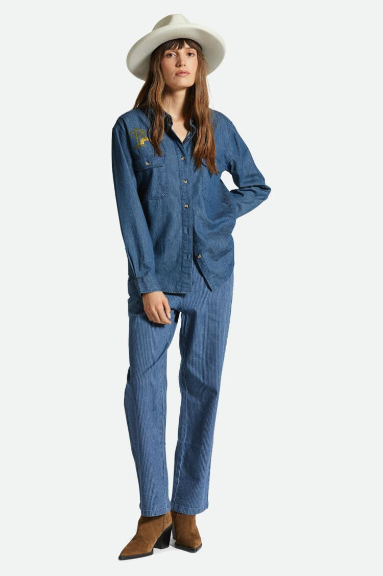 Brixton Brixton Womens Bowery Bf Overshirt | Indigo Rinse