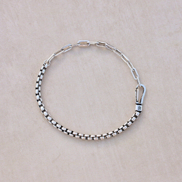 Pura Vida Pura Vida Men Carabiner Clasp Chain Bracelet | Silver