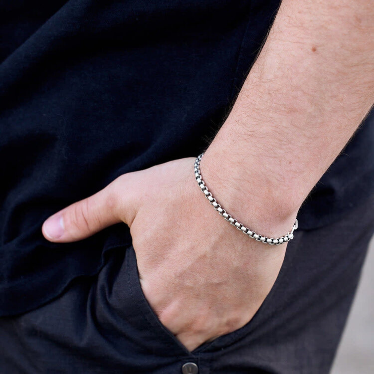 Pura Vida Pura Vida Men Carabiner Clasp Chain Bracelet | Silver
