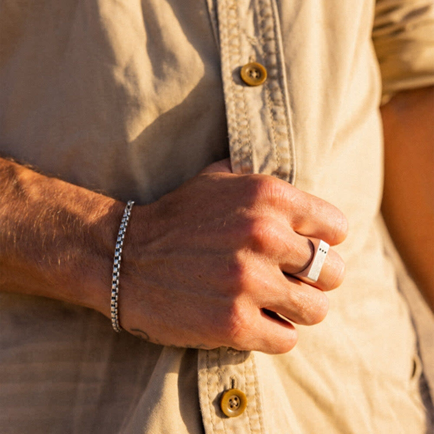 Pura Vida Men Carabiner Clasp Chain Bracelet Silver S3 Boardshop