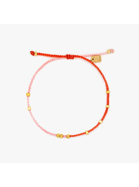 Pura Vida Pura Vida Pink And Red Two-Tone Dainty Bracelet | Gold