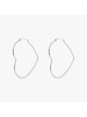 Pura Vida Pura Vida Oversized Heart Hoop Earrings | Silver