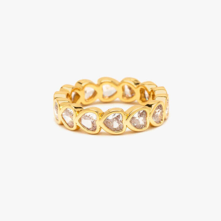 Pura Vida Pura Vida Stone Heart Ring Band | Gold