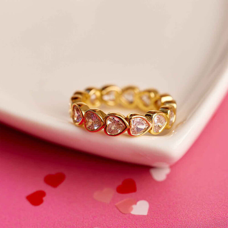 Pura Vida Pura Vida Stone Heart Ring Band | Gold