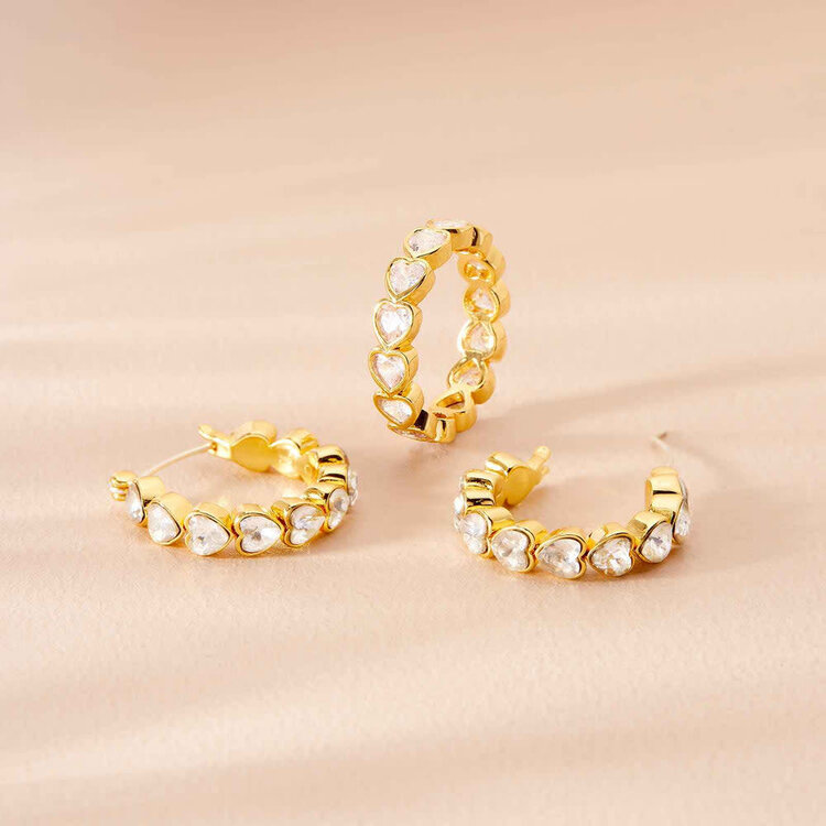 Pura Vida Pura Vida Stone Heart Ring Band | Gold