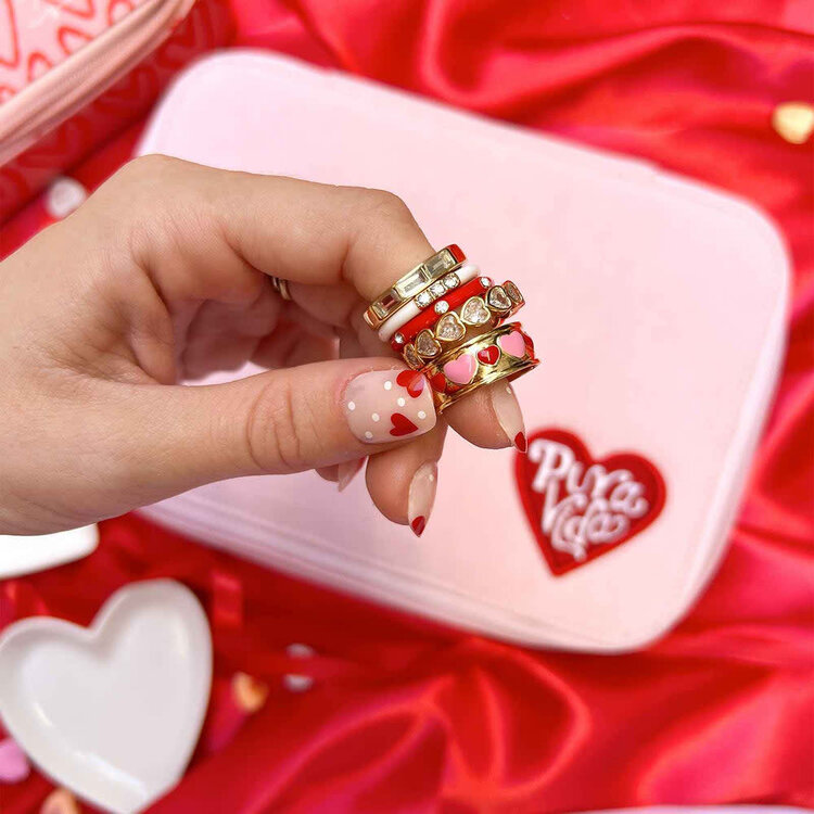 Pura Vida Pura Vida Stone Heart Ring Band | Gold