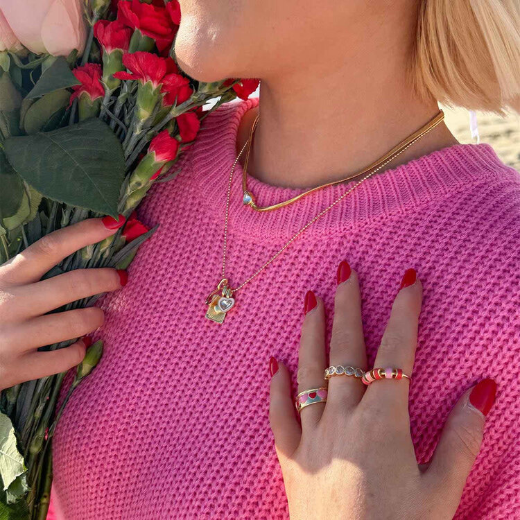 Pura Vida Pura Vida Stone Heart Ring Band | Gold