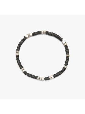 Pura Vida Pura Vida Men Faceted Pyrite Bead Stretch Bracelet | Silver