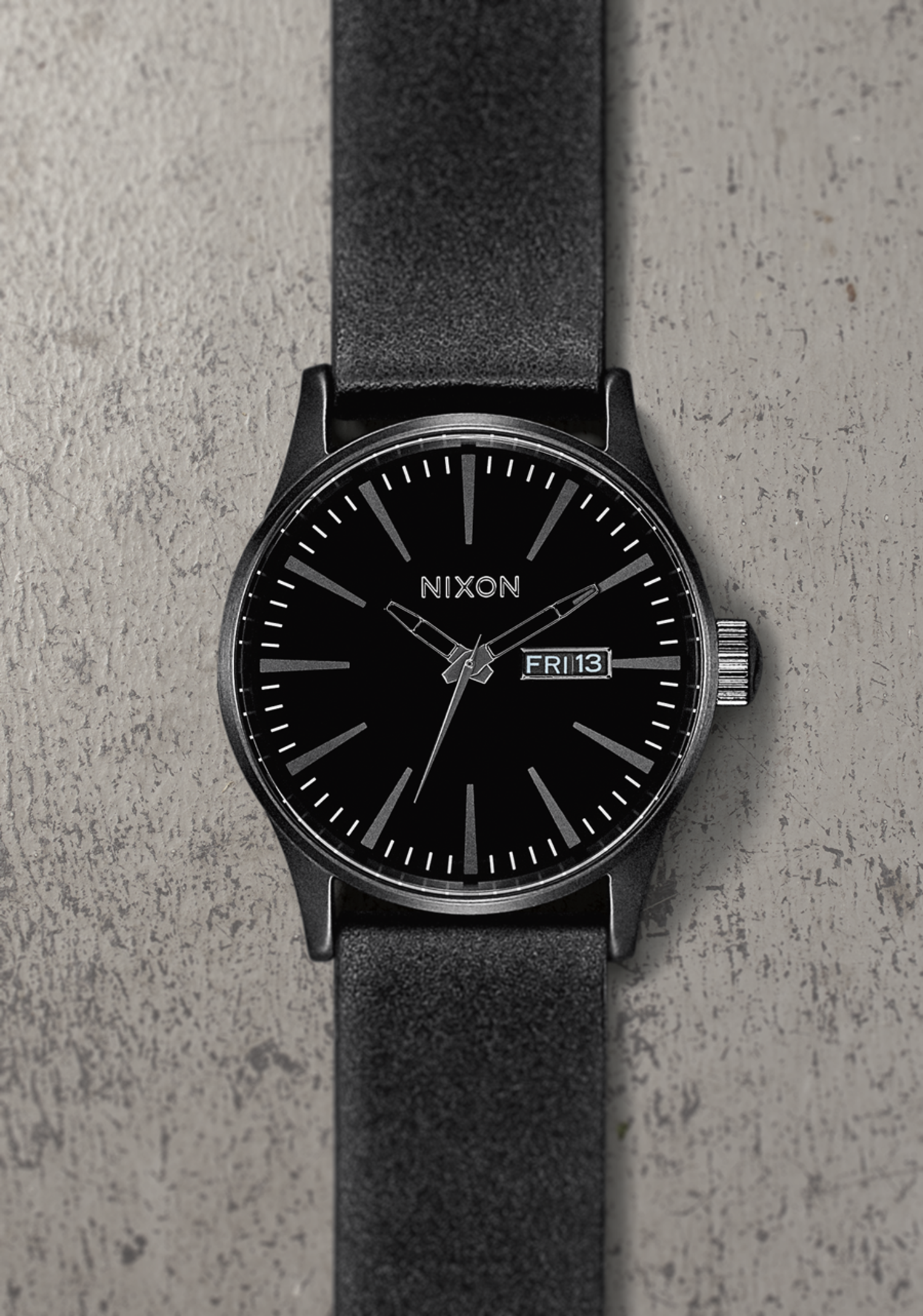 NIXON SentryLeather A105 1041-00 NIXON SENTRY LEATHER MATTE BLACK 