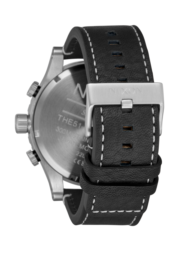 Nixon Nixon 51-30 Chrono Leather | Silver/Black/Cranberry